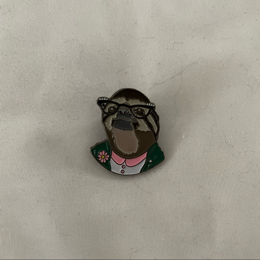 grandma sloth enamel pin - NWOT